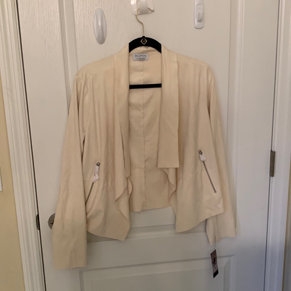 Sofia Vergara drapery moto jacket size medium